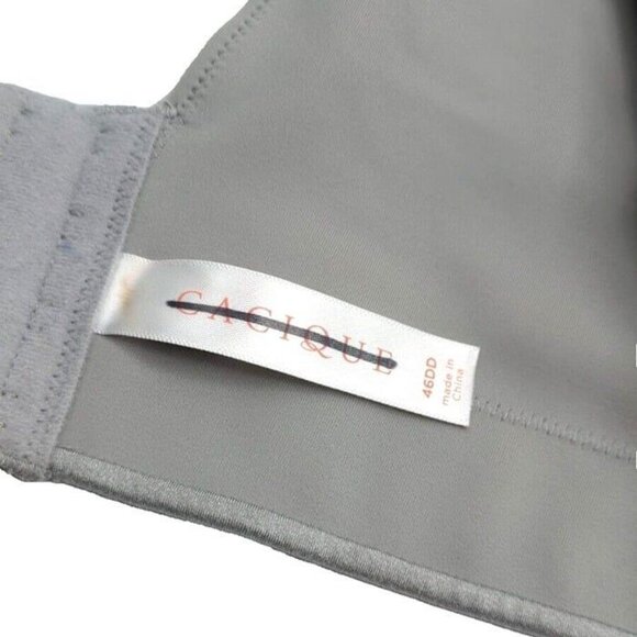 Lane Bryant Cacique Bra Lightly Lined Balconette Backsmoother Gray 46DD - Picture 4 of 7